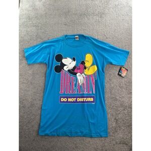 Vintage Mickey Unlimited Shirt One Size Adult Blue Sleepwear Shot Graphic Logo
